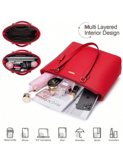 UKEIN Handbag Set, Purse Sets for Women, Tote Bag 4 Pcs, Fashion Purse Sets Women'S Handbags the Tote Bag Handbags Sets