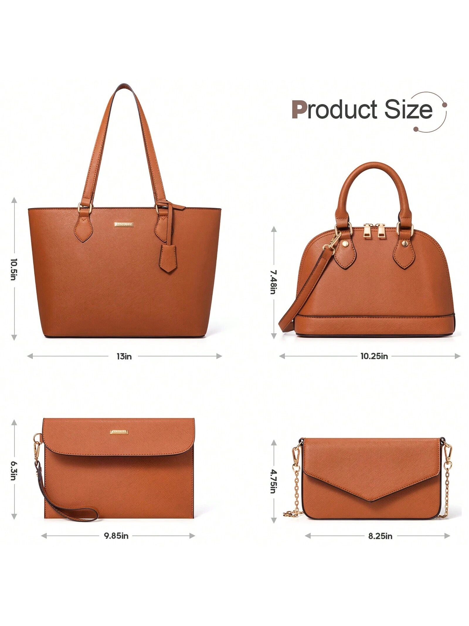 UKEIN Handbag Set, Purse Sets for Women, Tote Bag 4 Pcs, Fashion Purse Sets Women'S Handbags the Tote Bag Handbags Sets