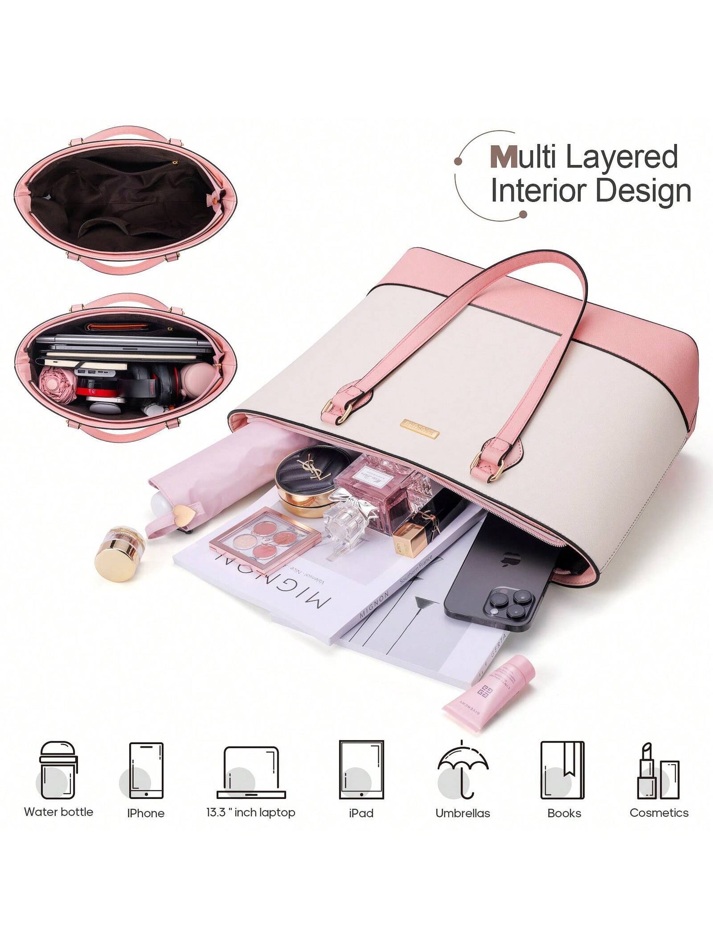 UKEIN Handbag Set, Purse Sets for Women, Tote Bag 4 Pcs, Fashion Purse Sets Women'S Handbags the Tote Bag Handbags Sets