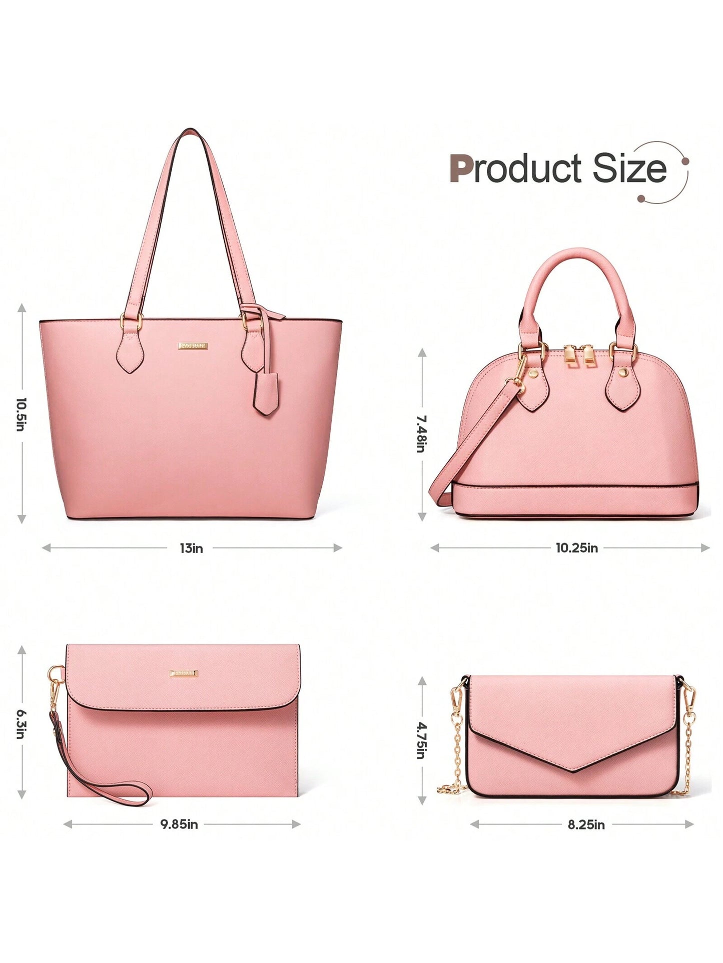 UKEIN Handbag Set, Purse Sets for Women, Tote Bag 4 Pcs, Fashion Purse Sets Women'S Handbags the Tote Bag Handbags Sets