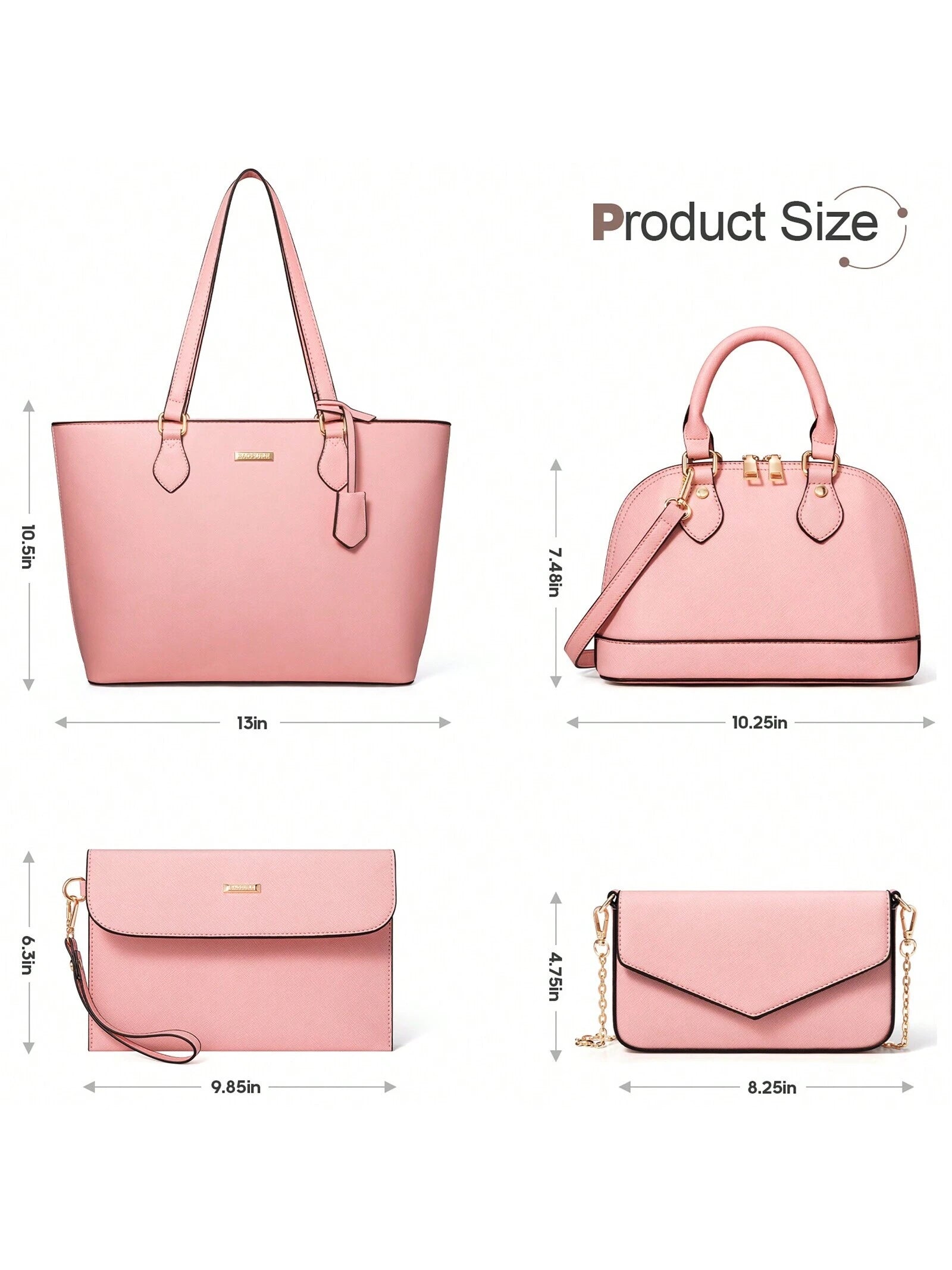 UKEIN Handbag Set, Purse Sets for Women, Tote Bag 4 Pcs, Fashion Purse Sets Women'S Handbags the Tote Bag Handbags Sets