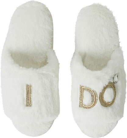 Women'S Bride and Bridesmaid Gifts I Do Crew Matching Bridal Slippers for Wedding and Bachelorette Party