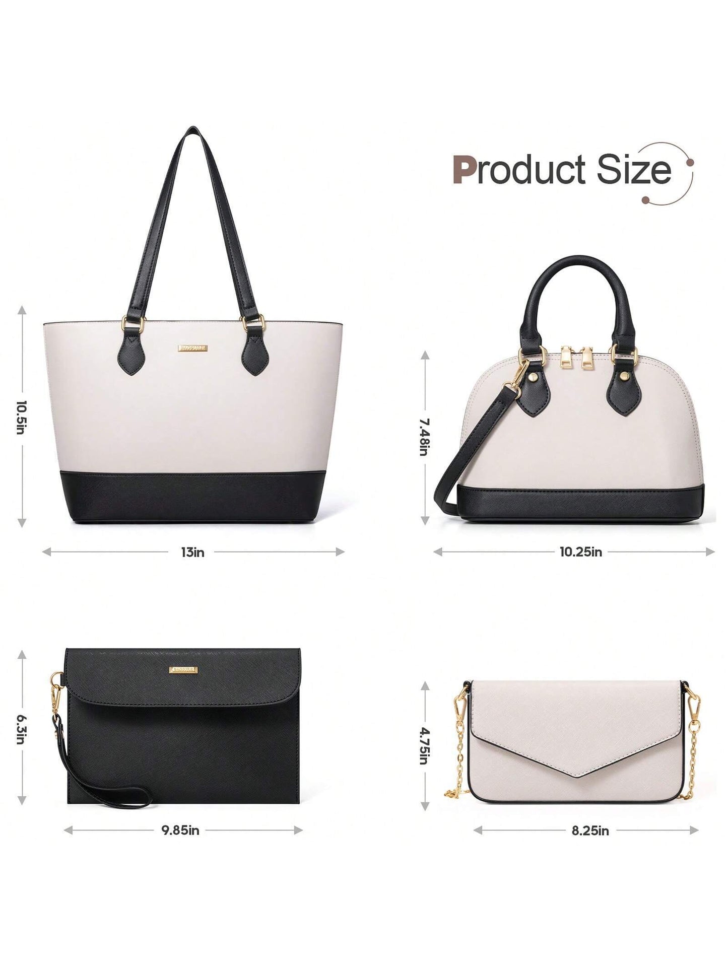 UKEIN Handbag Set, Purse Sets for Women, Tote Bag 4 Pcs, Fashion Purse Sets Women'S Handbags the Tote Bag Handbags Sets