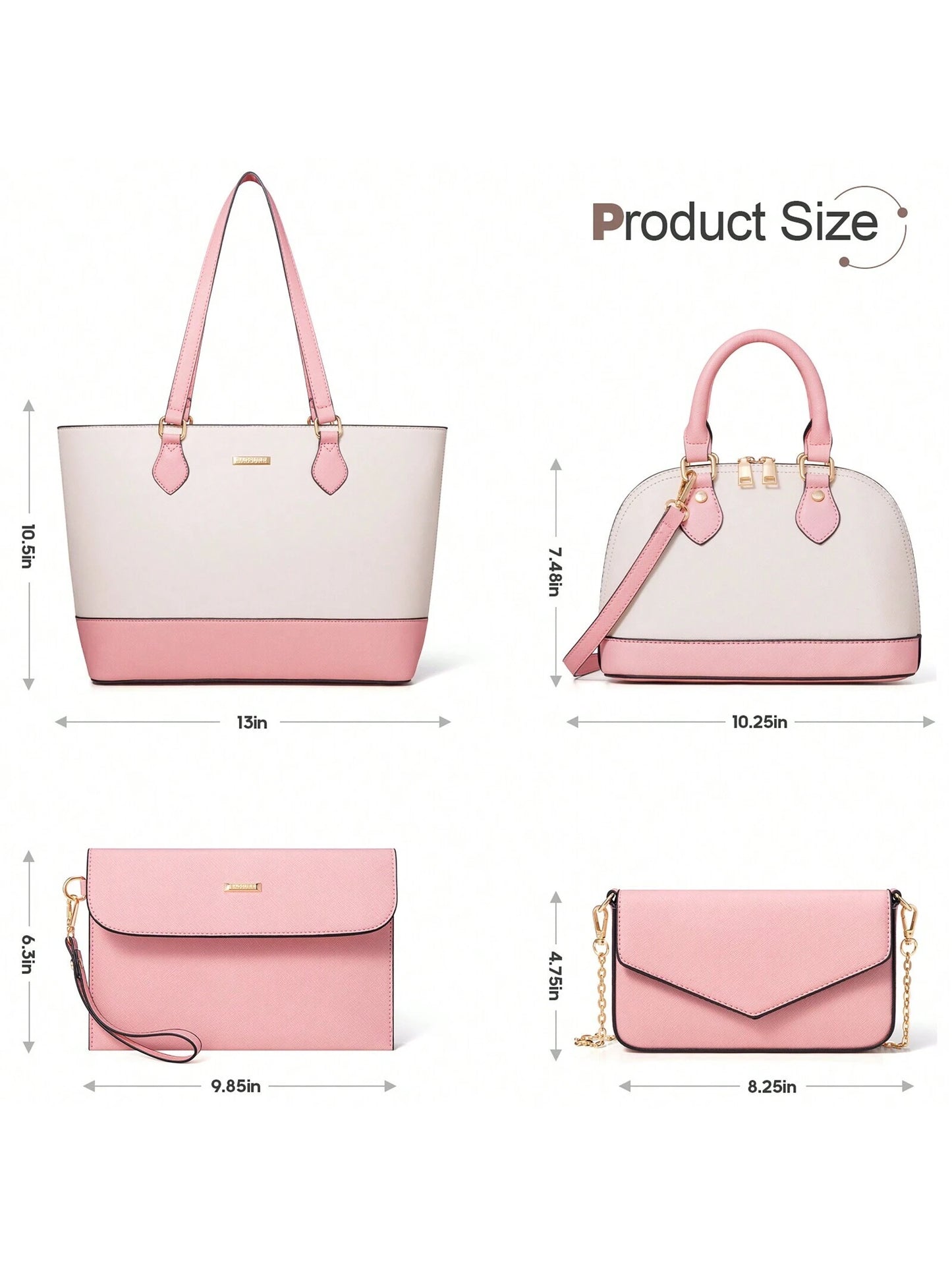 UKEIN Handbag Set, Purse Sets for Women, Tote Bag 4 Pcs, Fashion Purse Sets Women'S Handbags the Tote Bag Handbags Sets