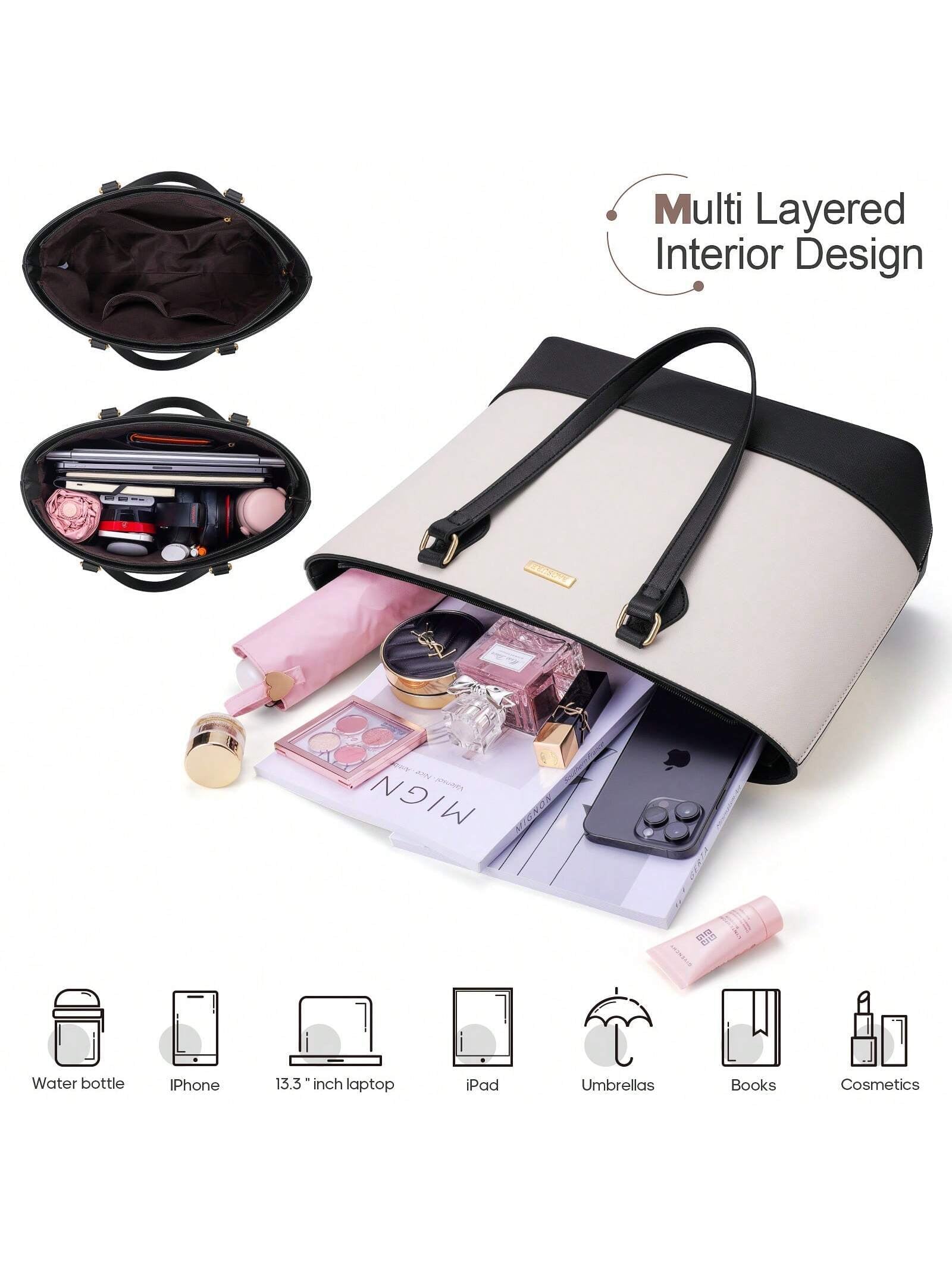 UKEIN Handbag Set, Purse Sets for Women, Tote Bag 4 Pcs, Fashion Purse Sets Women'S Handbags the Tote Bag Handbags Sets