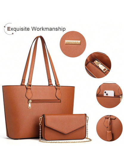 UKEIN Handbag Set, Purse Sets for Women, Tote Bag 4 Pcs, Fashion Purse Sets Women'S Handbags the Tote Bag Handbags Sets