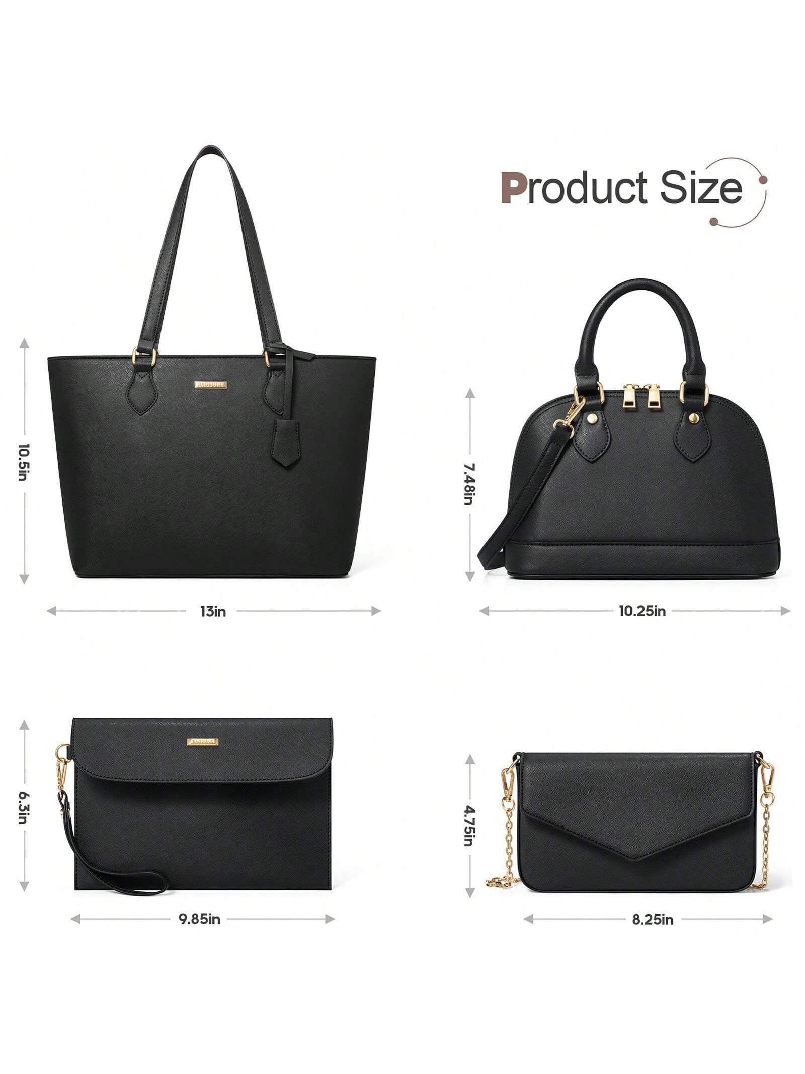 UKEIN Handbag Set, Purse Sets for Women, Tote Bag 4 Pcs, Fashion Purse Sets Women'S Handbags the Tote Bag Handbags Sets