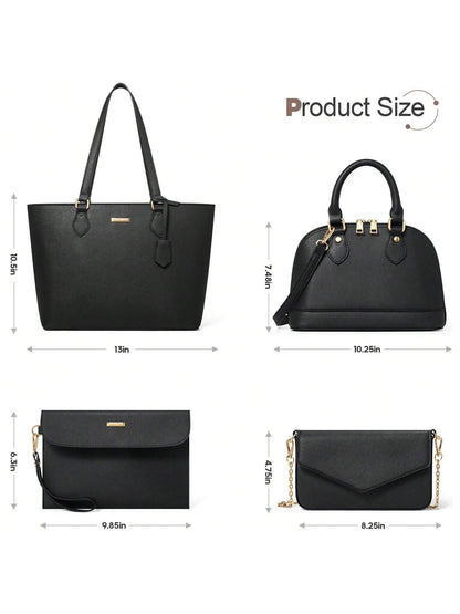 UKEIN Handbag Set, Purse Sets for Women, Tote Bag 4 Pcs, Fashion Purse Sets Women'S Handbags the Tote Bag Handbags Sets