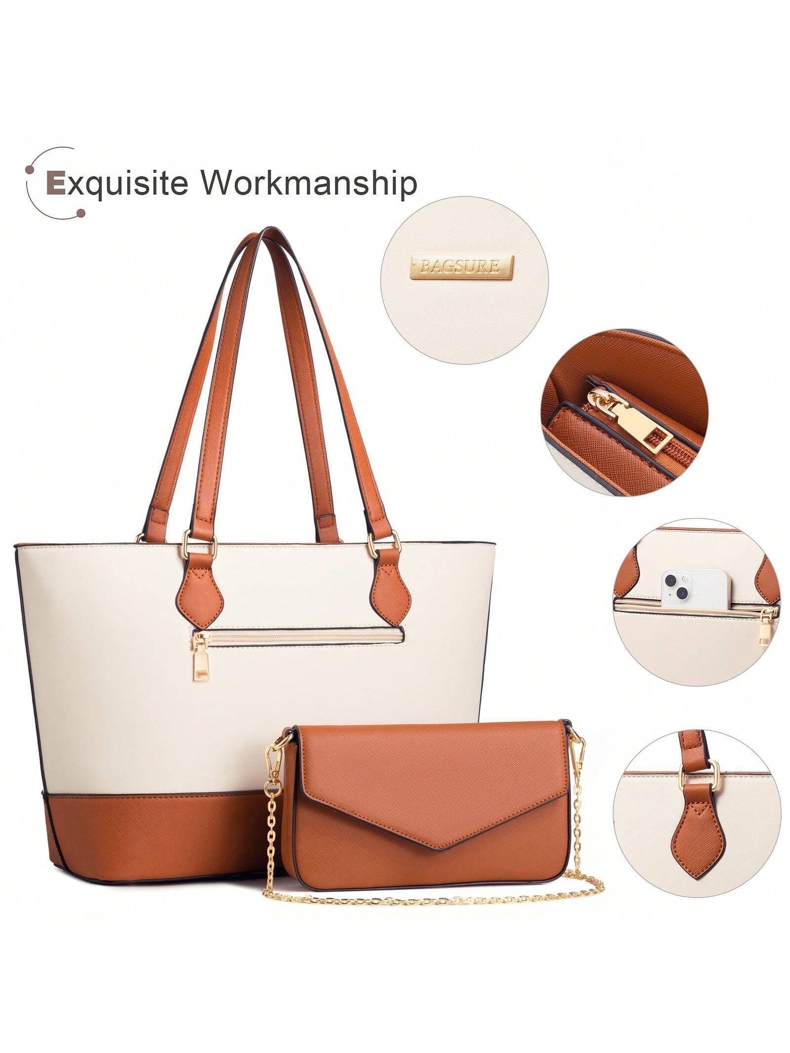 UKEIN Handbag Set, Purse Sets for Women, Tote Bag 4 Pcs, Fashion Purse Sets Women'S Handbags the Tote Bag Handbags Sets