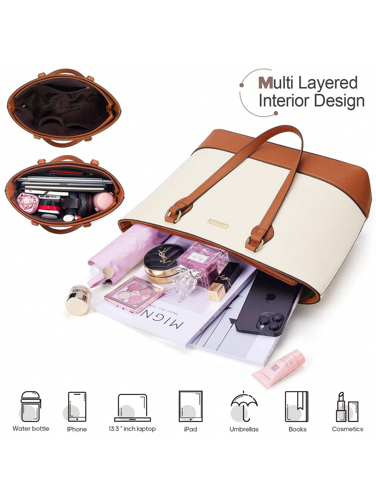 UKEIN Handbag Set, Purse Sets for Women, Tote Bag 4 Pcs, Fashion Purse Sets Women'S Handbags the Tote Bag Handbags Sets