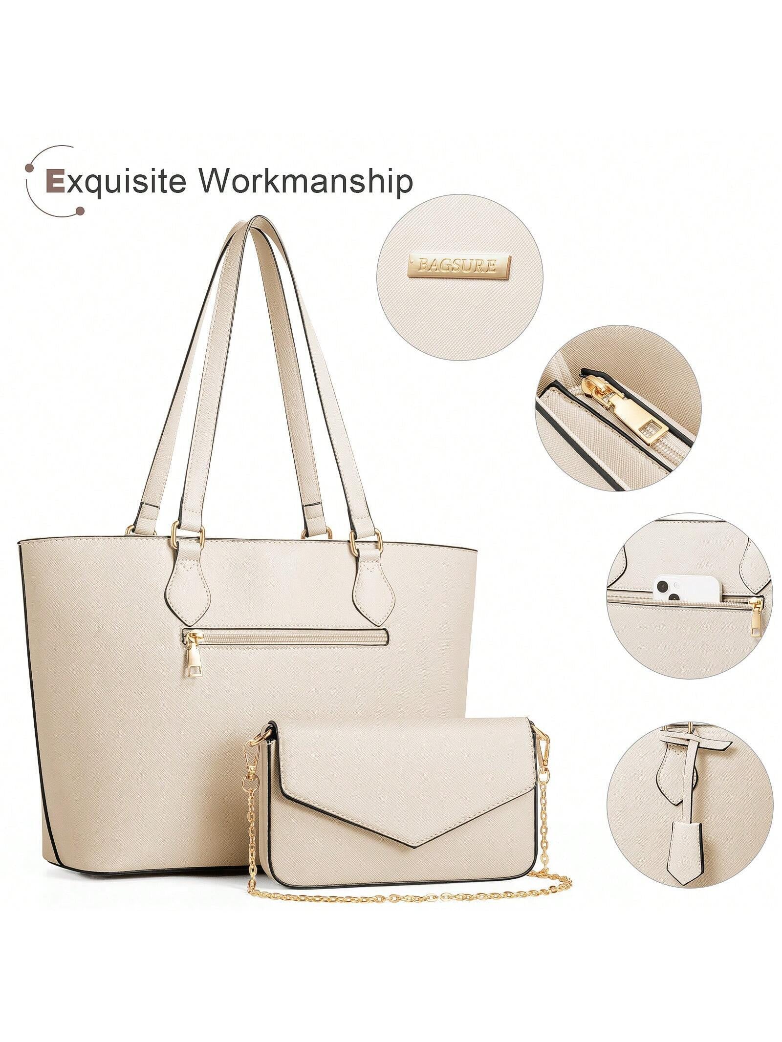 UKEIN Handbag Set, Purse Sets for Women, Tote Bag 4 Pcs, Fashion Purse Sets Women'S Handbags the Tote Bag Handbags Sets