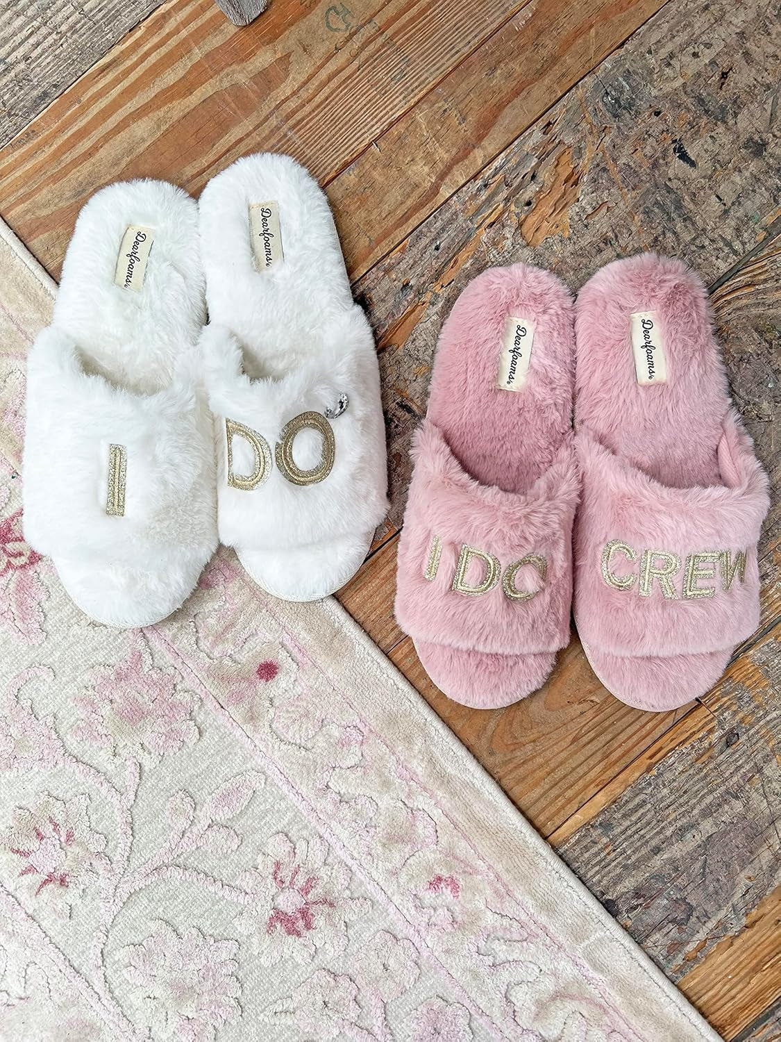 Women'S Bride and Bridesmaid Gifts I Do Crew Matching Bridal Slippers for Wedding and Bachelorette Party